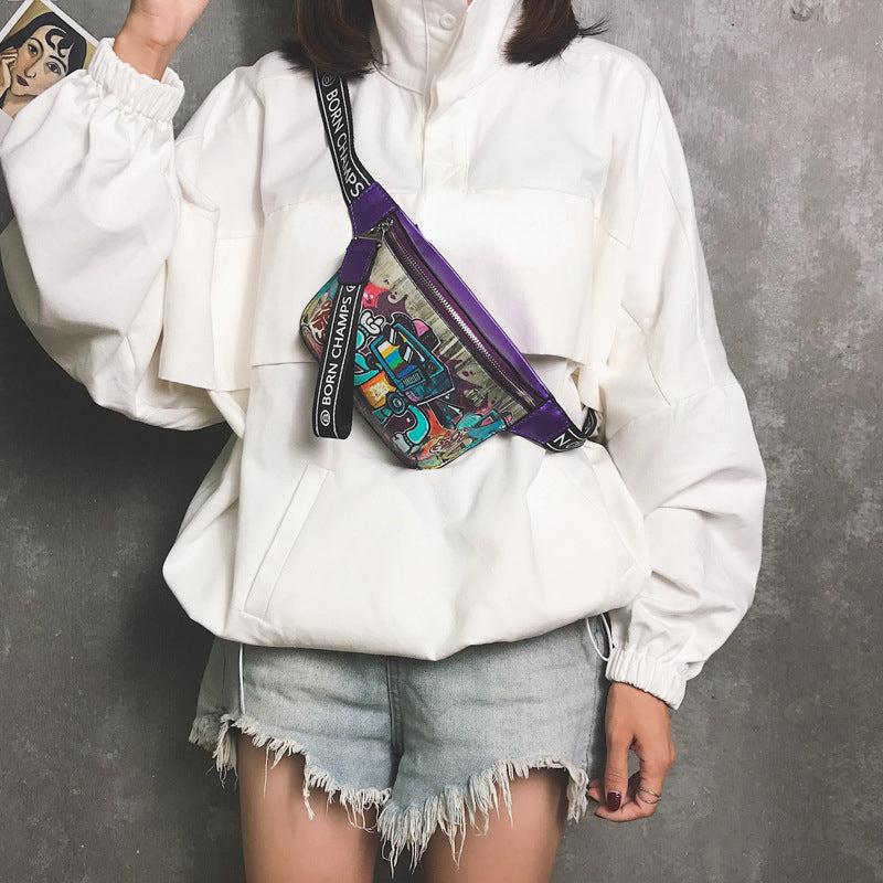 Anime Graffiti Waist Bag Cartoon Crossbody Bag