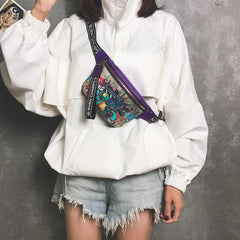 Anime Graffiti Waist Bag Cartoon Crossbody Bag
