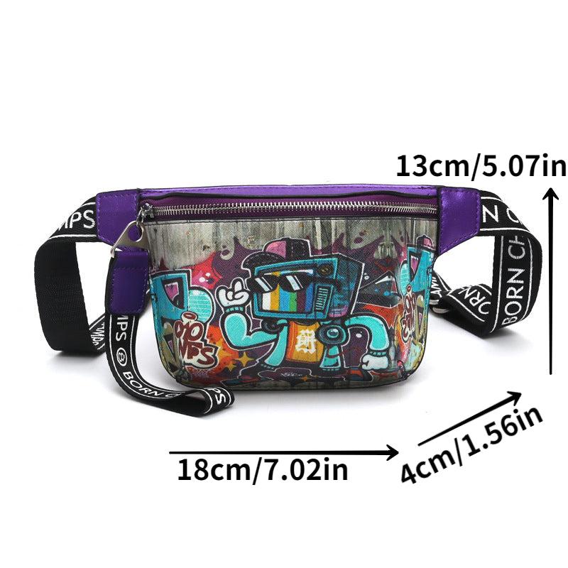 Anime Graffiti Waist Bag Cartoon Crossbody Bag