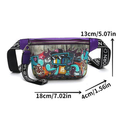 Anime Graffiti Waist Bag Cartoon Crossbody Bag