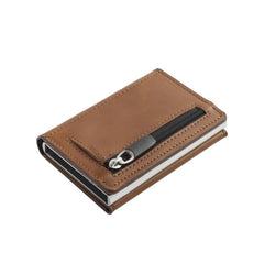 Men's RFID Blocking Card Case Aluminum Alloy Automatic Pop Up Credit Card Holder