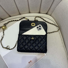 Classic Quilted Crossbody Bag with Metal Chain Waist Bag
