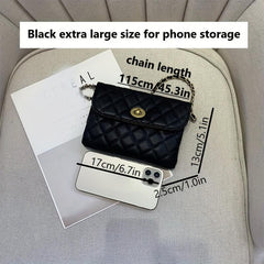 Classic Quilted Crossbody Bag with Metal Chain Waist Bag