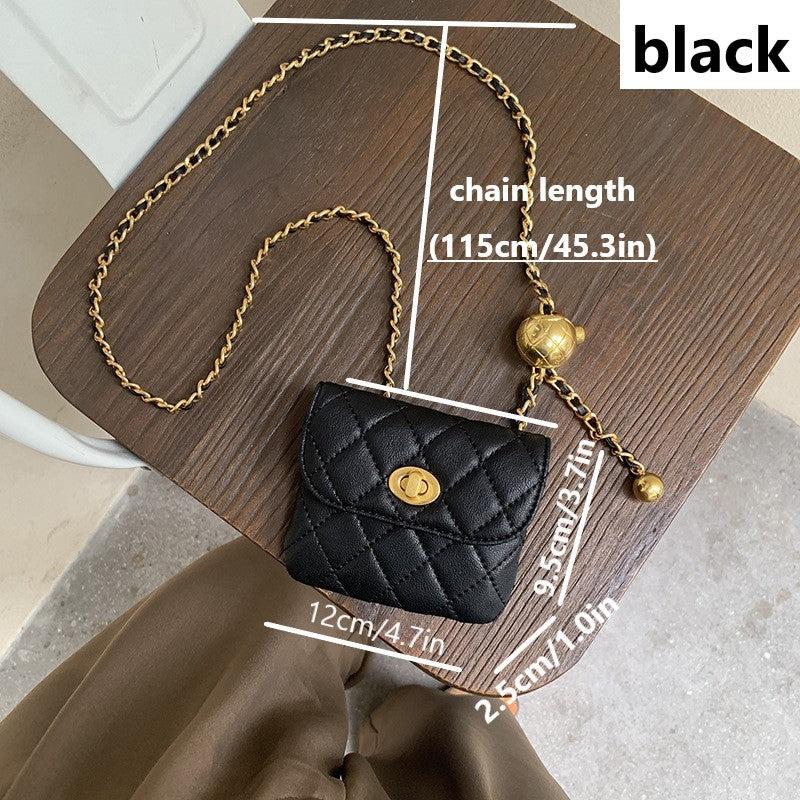 Classic Quilted Crossbody Bag with Metal Chain Waist Bag