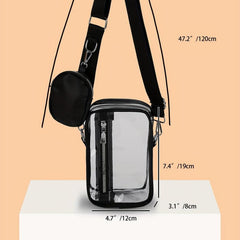 Transparent PVC Mini Crossbody Bag Adjustable Strap Waterproof Chest Bag
