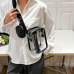 Transparent PVC Mini Crossbody Bag Adjustable Strap Waterproof Chest Bag