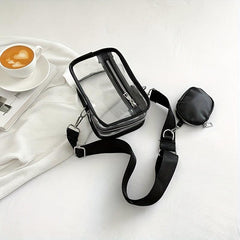 Transparent PVC Mini Crossbody Bag Adjustable Strap Waterproof Chest Bag