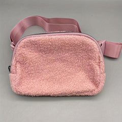 Fluffy Fanny Pack Solid Waist Bag for Outdoor Sports & Concerts