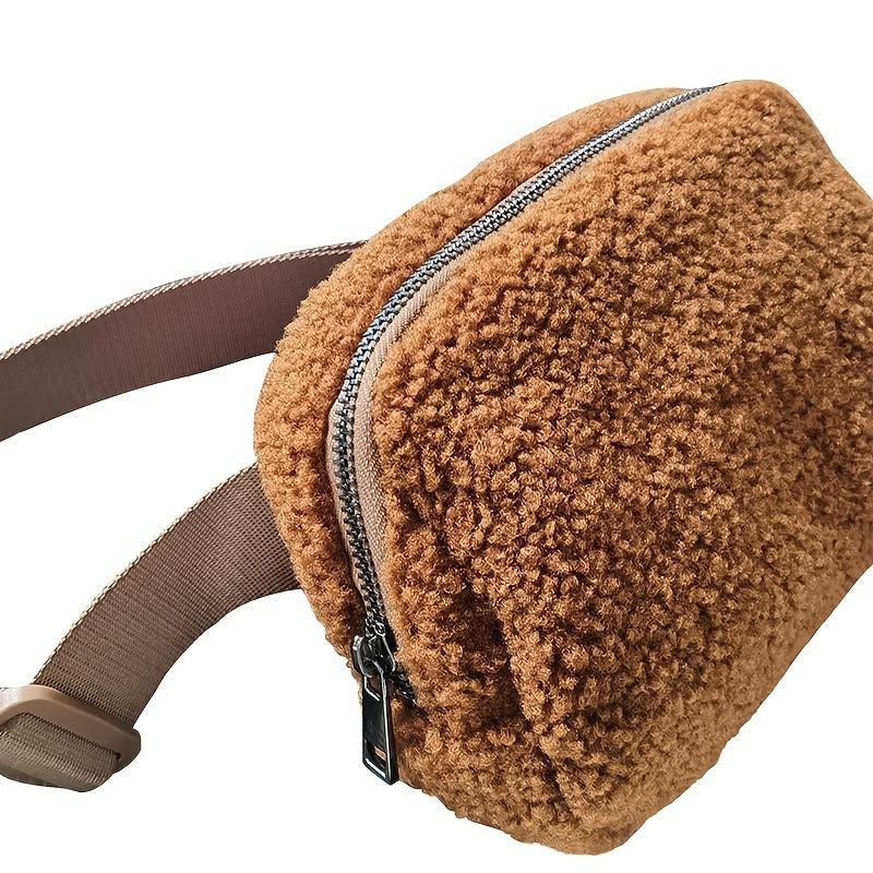 Fluffy Fanny Pack Solid Waist Bag for Outdoor Sports & Concerts