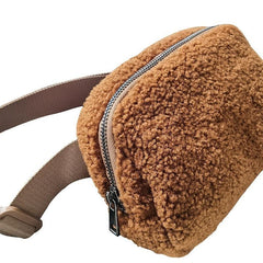 Fluffy Fanny Pack Solid Waist Bag for Outdoor Sports & Concerts