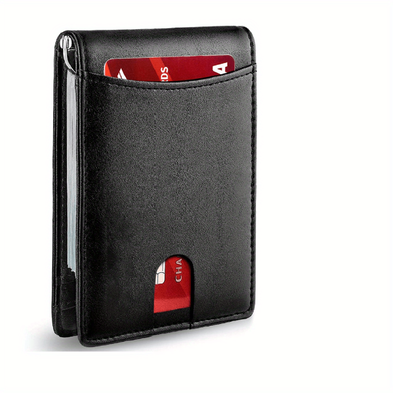 Slim Mens Wallet RFID Blocking Leather Money Clip Front Pocket Bifold