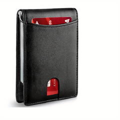 Slim Mens Wallet RFID Blocking Leather Money Clip Front Pocket Bifold