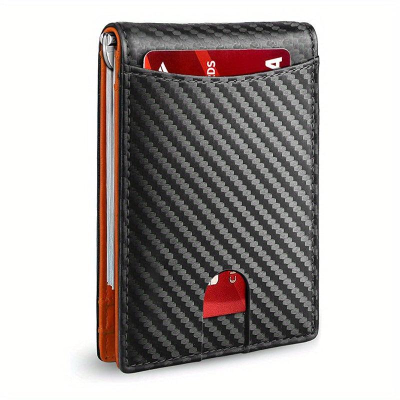 Slim Mens Wallet RFID Blocking Leather Money Clip Front Pocket Bifold