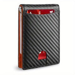 Slim Mens Wallet RFID Blocking Leather Money Clip Front Pocket Bifold