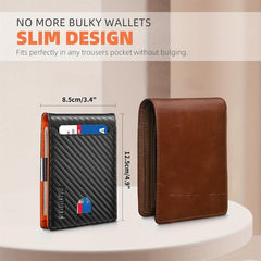 Slim Mens Wallet RFID Blocking Leather Money Clip Front Pocket Bifold
