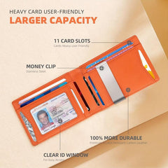 Slim Mens Wallet RFID Blocking Leather Money Clip Front Pocket Bifold
