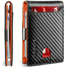 Slim Mens Wallet RFID Blocking Leather Money Clip Front Pocket Bifold