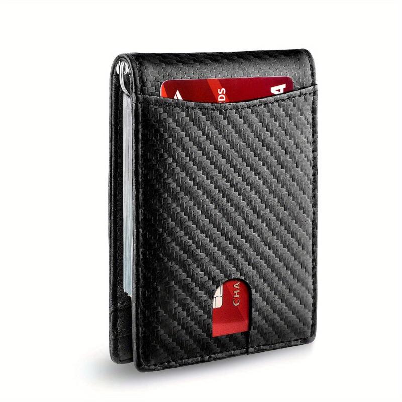 Slim Mens Wallet RFID Blocking Leather Money Clip Front Pocket Bifold