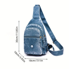 Vintage PU Leather Zipper Sling Bag
