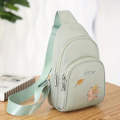 Squirrel Animal Pattern Chest Bag Embroidery Sling Bag