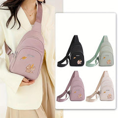 Squirrel Animal Pattern Chest Bag Embroidery Sling Bag