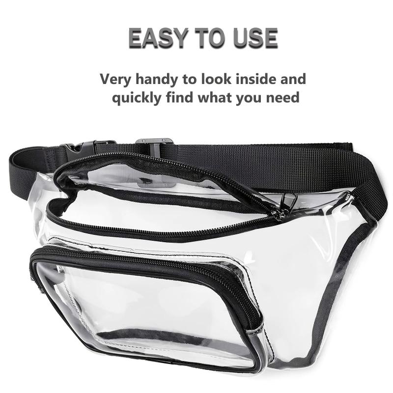 Clear Fanny Pack Stadium Approved Waterproof Durable Belt Bag