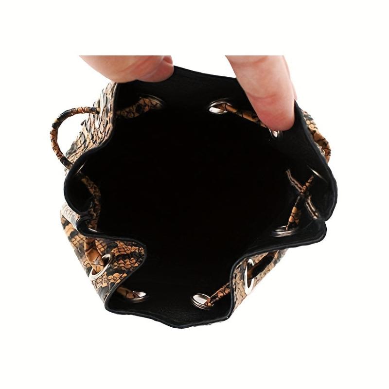 Snake Skin Pattern Waist Bag Drawstring Purse Classic Bucket Belt Bag