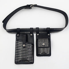 Studded Decor Belt Bag Faux Leather Fanny Pack Waist Purse For Steerwear