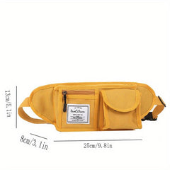 Canvas Zipper Chest Bag Durable Crossbody Waist Bag