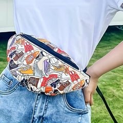 Women's Bold Print Chest Bag - Casual Phone Bag & Fanny Pack