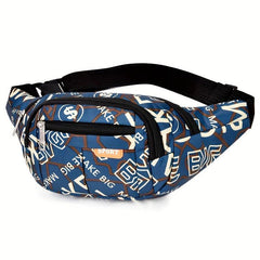 Stylish Letter Pattern Waist Bag for Sports and Casual Use