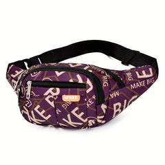 Stylish Letter Pattern Waist Bag for Sports and Casual Use