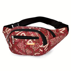 Stylish Letter Pattern Waist Bag for Sports and Casual Use