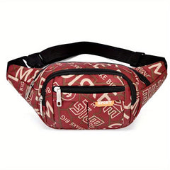 Stylish Letter Pattern Waist Bag for Sports and Casual Use