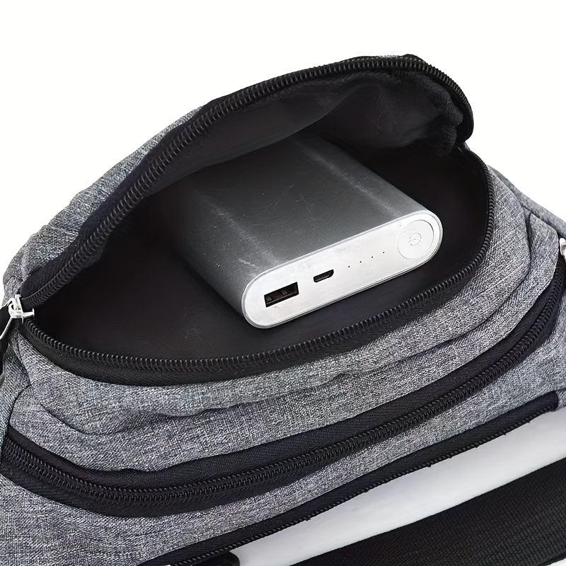 Casual Waist Bag Solid Crossbody Bag Zipper Travel Shoulder Bag