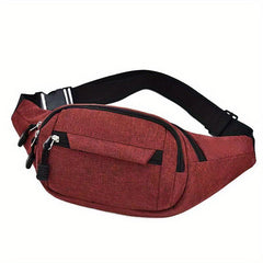 Casual Waist Bag Solid Crossbody Bag Zipper Travel Shoulder Bag