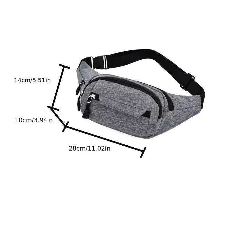 Casual Waist Bag Solid Crossbody Bag Zipper Travel Shoulder Bag