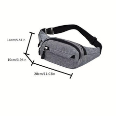 Casual Waist Bag Solid Crossbody Bag Zipper Travel Shoulder Bag
