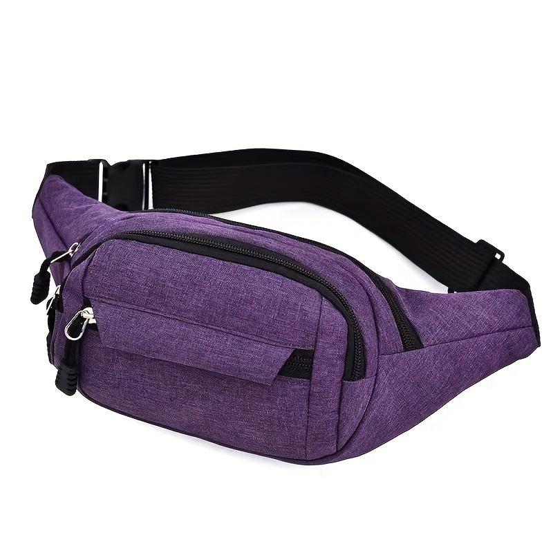 Casual Waist Bag Solid Crossbody Bag Zipper Travel Shoulder Bag