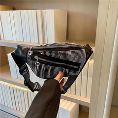 Rhinestone Waist Bag Crossbody Chest Purse