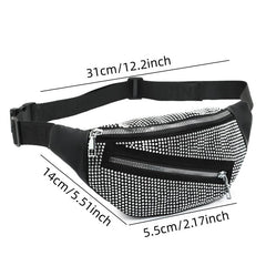 Rhinestone Waist Bag Crossbody Chest Purse
