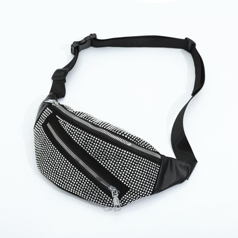 Rhinestone Waist Bag Crossbody Chest Purse