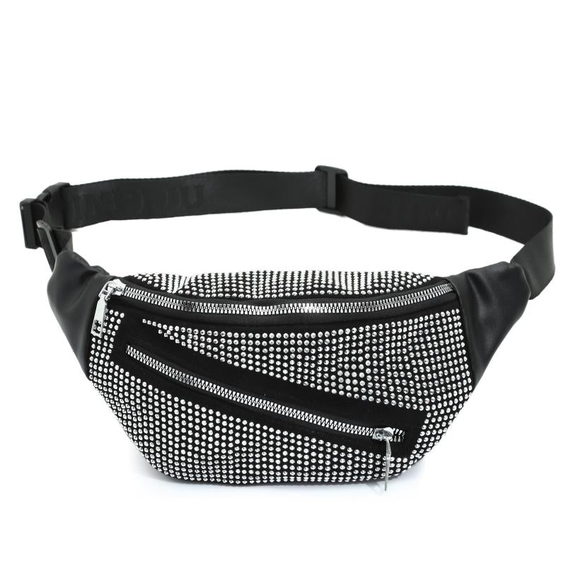 Rhinestone Waist Bag Crossbody Chest Purse