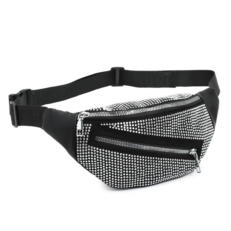 Rhinestone Waist Bag Crossbody Chest Purse