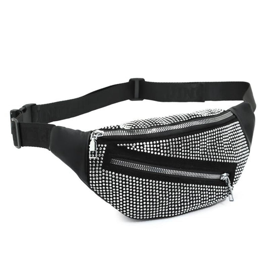 Rhinestone Waist Bag Crossbody Chest Purse