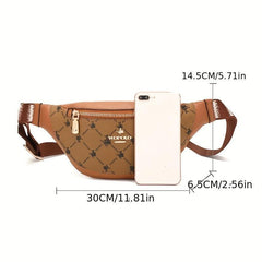 Vintage Geometric Print Chest Bag Retro Crossbody Sling Bag