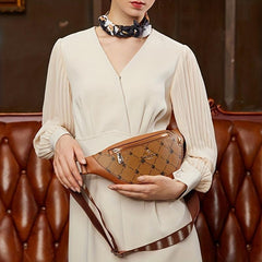 Vintage Geometric Print Chest Bag Retro Crossbody Sling Bag