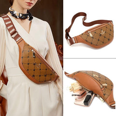 Vintage Geometric Print Chest Bag Retro Crossbody Sling Bag