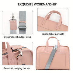 Pink Computer Bag Waterproof Large Capacity Handbag Briefcase