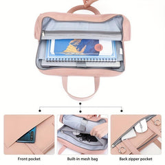 Pink Computer Bag Waterproof Large Capacity Handbag Briefcase